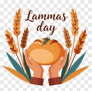 Lammas Day Bread With Wheat And Leaves PNG