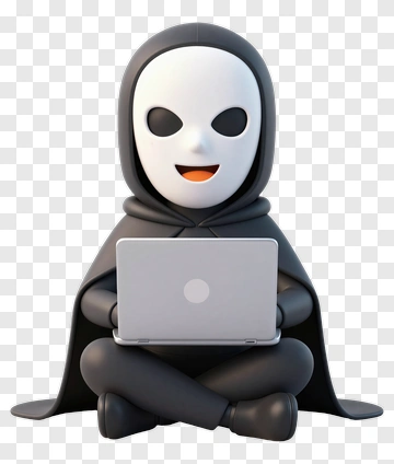 Cartoon Character Using A Laptop PNG