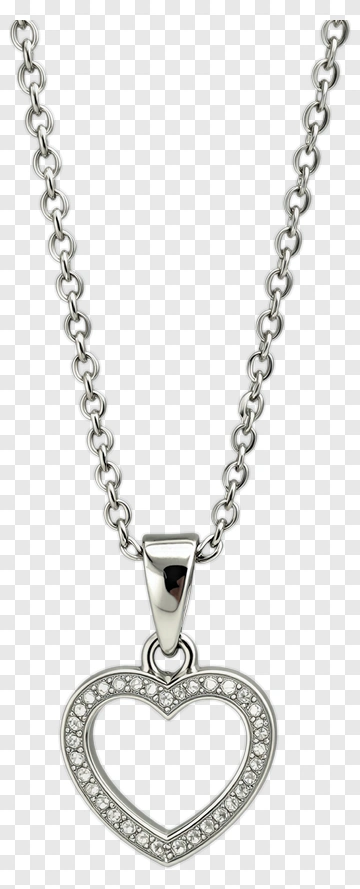 Silver Heart Necklace PNG