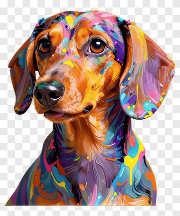 Colorful Dog Portrait PNG