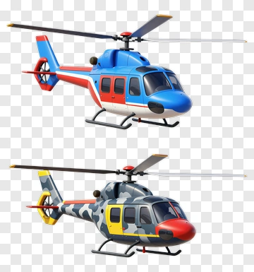 Colorful Helicopters PNG