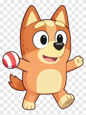 Cartoon Dog Holding A Ball PNG