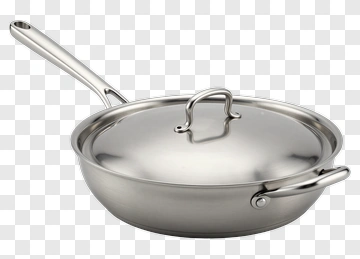 Stainless Steel Frying Pan With Lid PNG