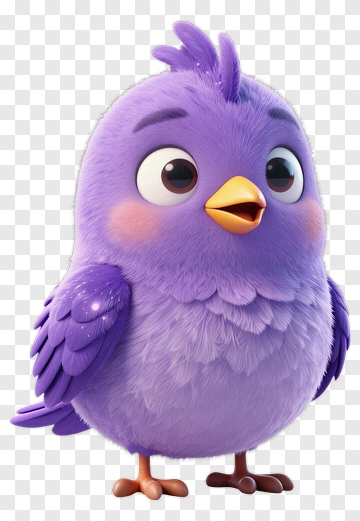 Cartoon Purple Bird PNG