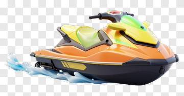 3D Jet Ski On Water PNG