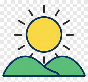 Sun Over Green Hills PNG