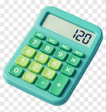 Green Calculator Displaying 120 PNG