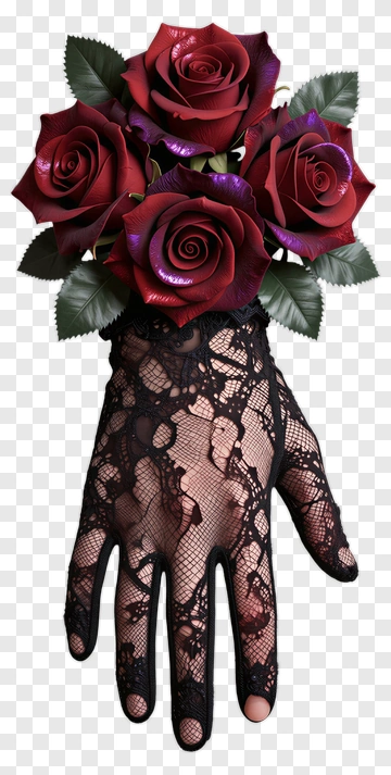 Hand Holding A Bouquet Of Red Roses PNG