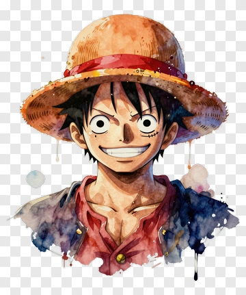 Cartoon Character With Straw Hat PNG