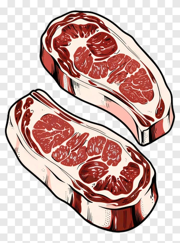 Illustration Of Two Ribeye Steaks PNG