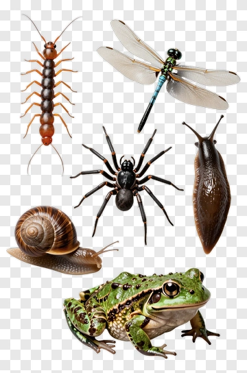 Collection Of Insects And Amphibians PNG