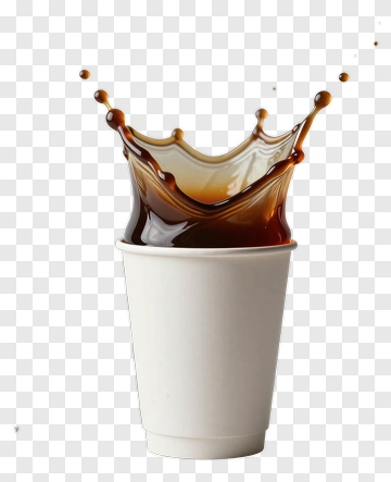 Coffee Cup With Splashing Liquid PNG