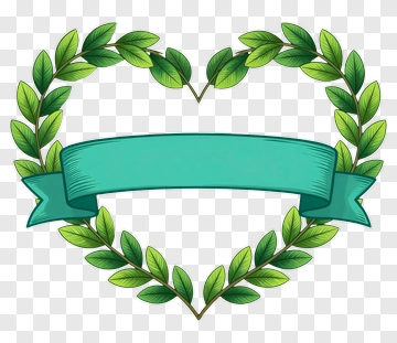 Leafy Heart Wreath With A Banner PNG