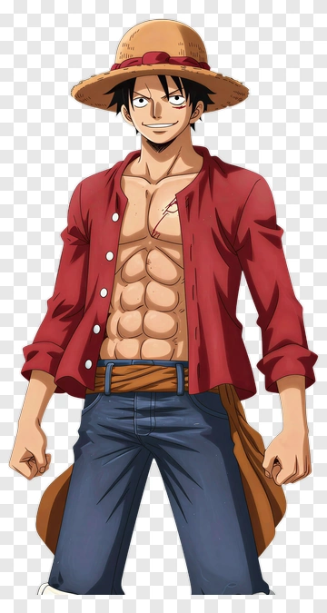 Anime Character In A Straw Hat PNG
