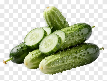 Fresh Cucumbers With Slices PNG
