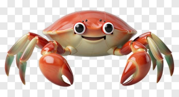 Cartoon Crab With A Smiling Face PNG