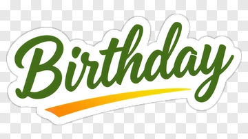 Birthday Text Design PNG