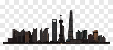 Silhouette Of Shanghai Skyline PNG