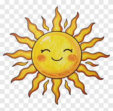 Cartoon Sun With Smiling Face PNG