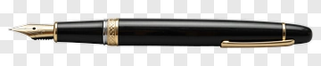 Fountain Pen With Gold Accents PNG