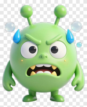 Angry Cartoon Alien Character PNG