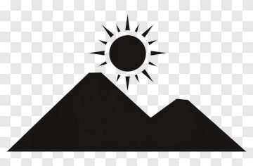 Mountain Landscape With Sun PNG