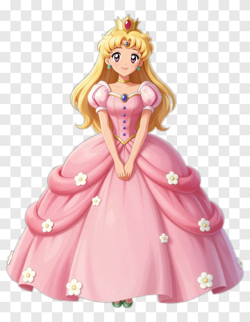 Princess In A Pink Dress PNG