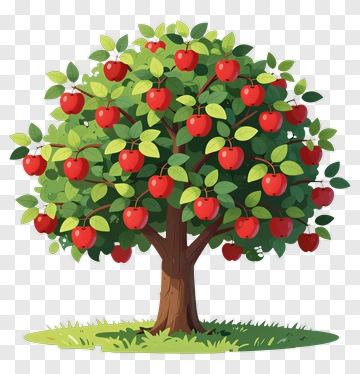 Colorful Apple Tree PNG