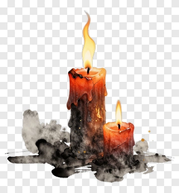 Watercolor Candles With Dripping Wax PNG