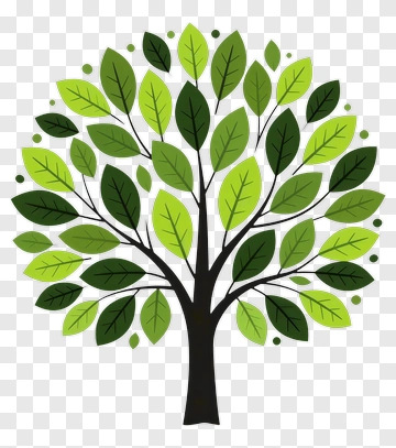 Colorful Tree With Green Leaves PNG