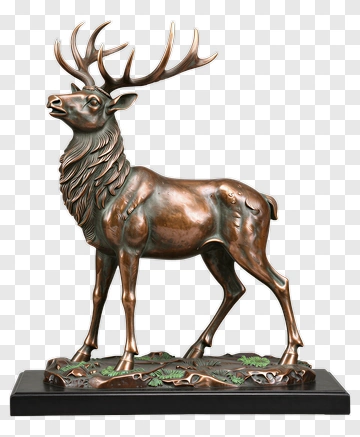 Bronze Stag Sculpture PNG