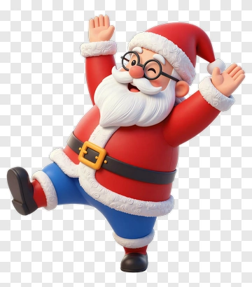 Cartoon Santa Claus Dancing Joyfully PNG
