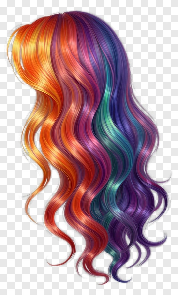 Colorful Wavy Hair PNG