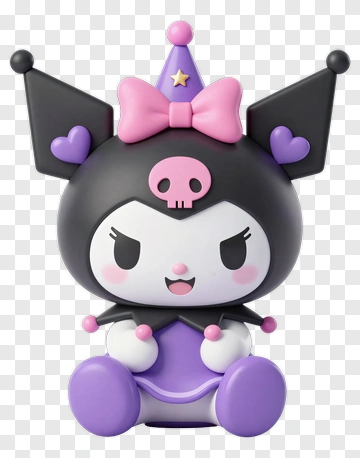 Kawaii Character With Skull And Purple Outfit PNG