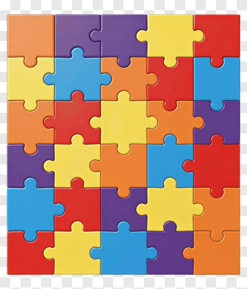 Colorful Puzzle Pieces Arrangement PNG