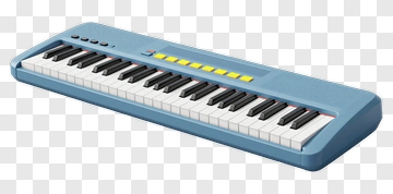 Blue Keyboard With Black And White Keys PNG