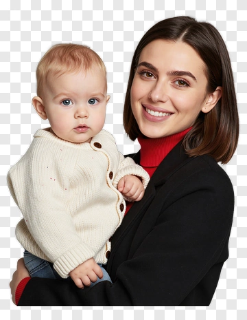 Happy Family Holding A Baby PNG