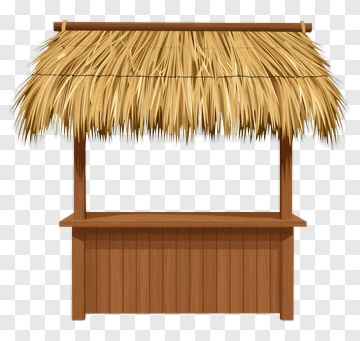 Wooden Stall With Thatched Roof PNG