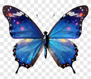Colorful Butterfly With Starry Patterns PNG