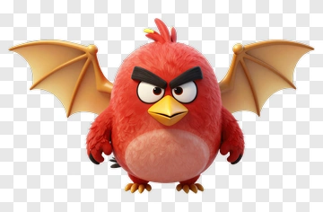Red Cartoon Bird With Wings PNG