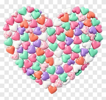 Colorful Heart Shape Made Of Candy Hearts PNG
