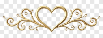 Gold Heart Decorative Element PNG
