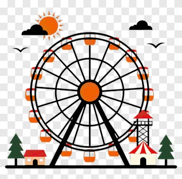 Colorful Ferris Wheel At A Carnival PNG