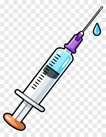 Cartoon Syringe With Droplet PNG