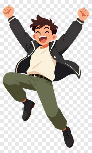 Happy Boy Jumping For Joy PNG