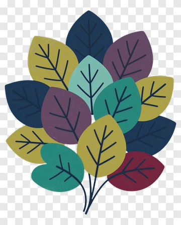 Colorful Leaf Arrangement PNG