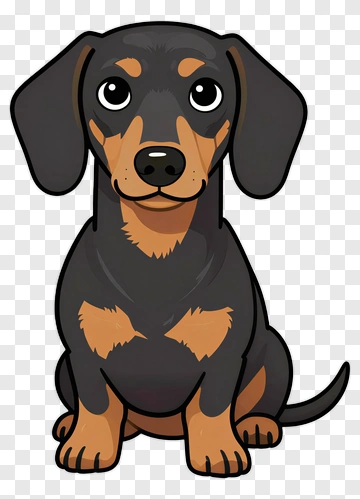 Cartoon Dachshund Dog PNG