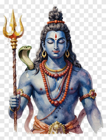 Hindu God Shiva Holding A Trident PNG