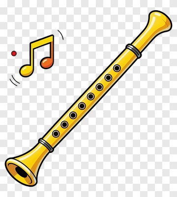 Cartoon Recorder With Musical Note PNG