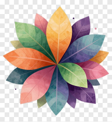 Colorful Leaf Arrangement PNG